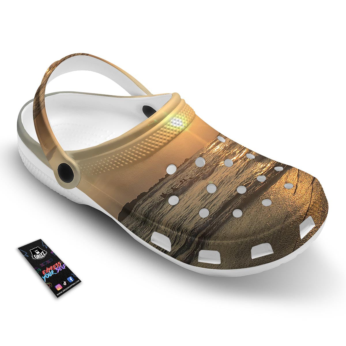 Beach Sunrise Print Clog-grizzshop