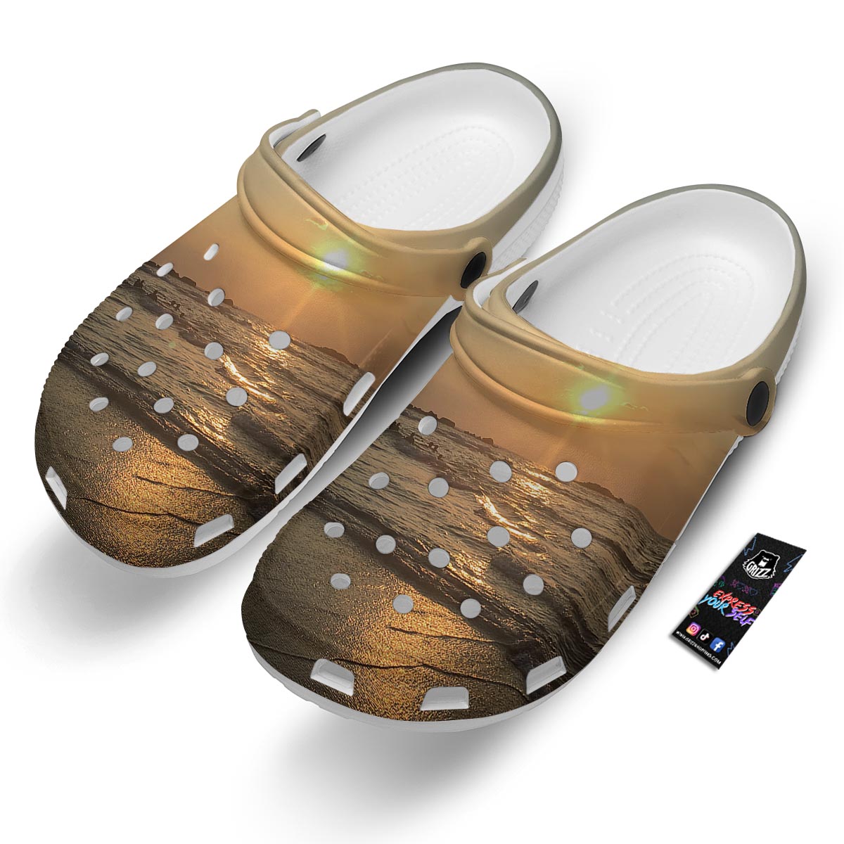 Beach Sunrise Print Clog-grizzshop