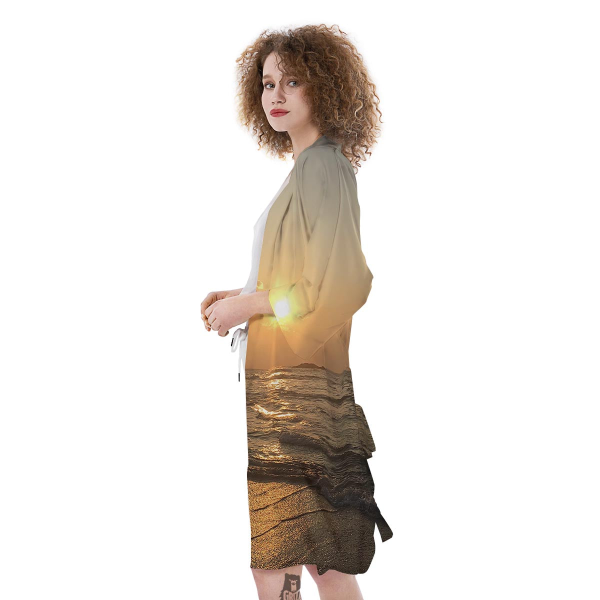 Beach Sunrise Print Kimono-grizzshop