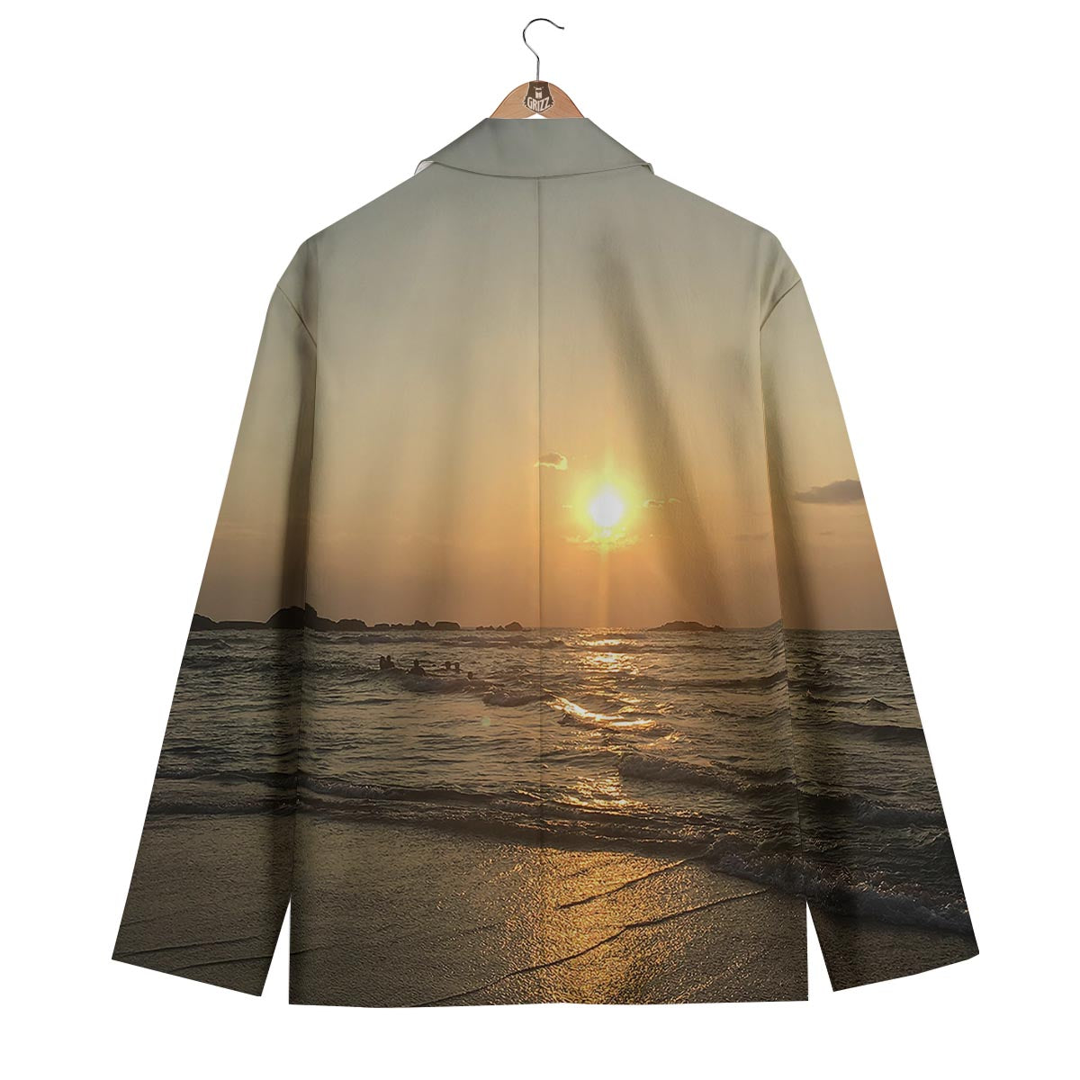 Beach Sunrise Print Men's Blazer-grizzshop