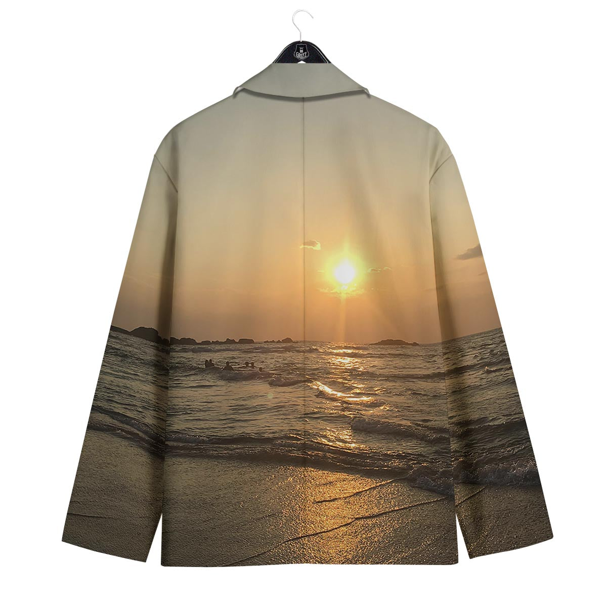 Beach Sunrise Print Men's Sport Coat-grizzshop