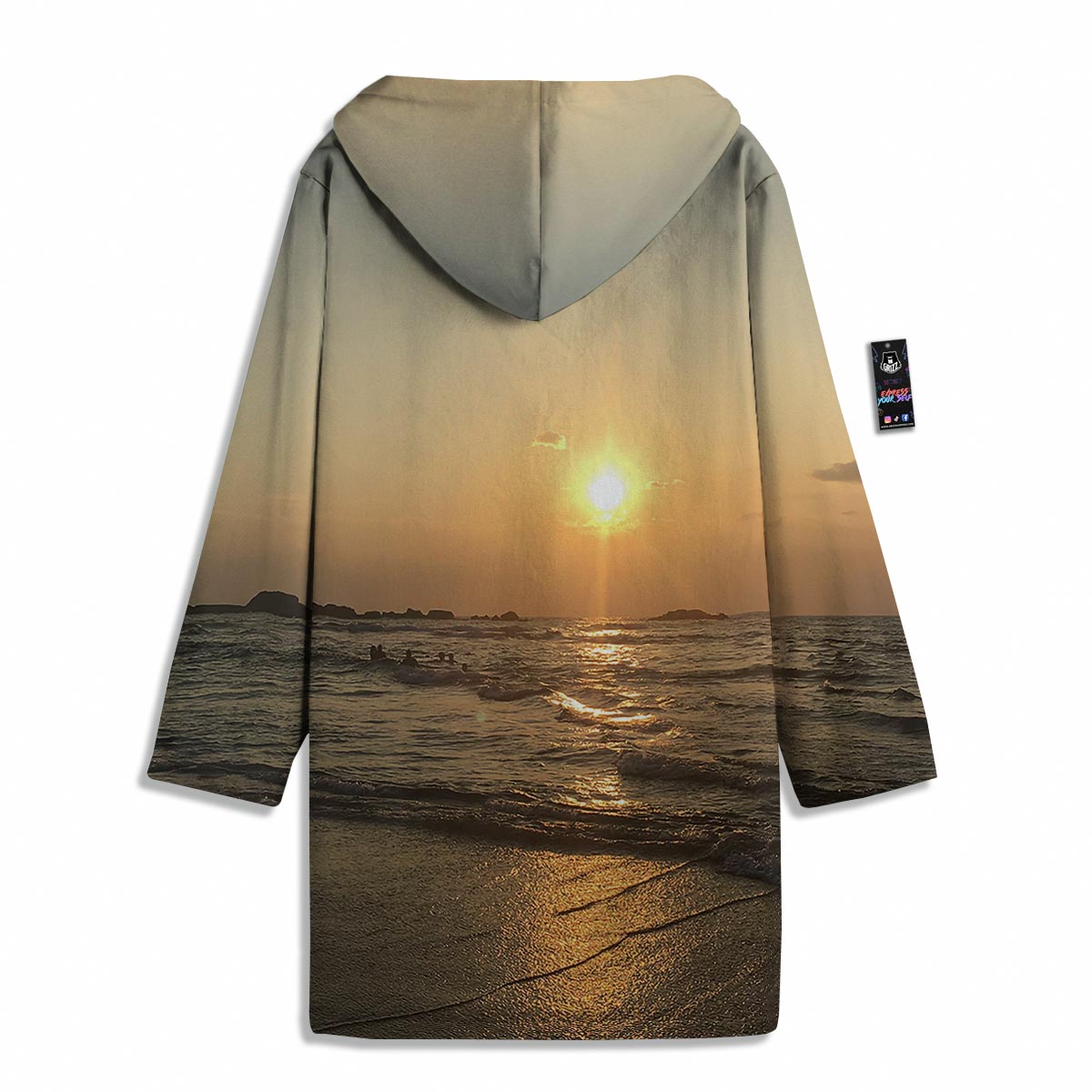 Beach Sunrise Print Men's Windbreaker Jacket-grizzshop