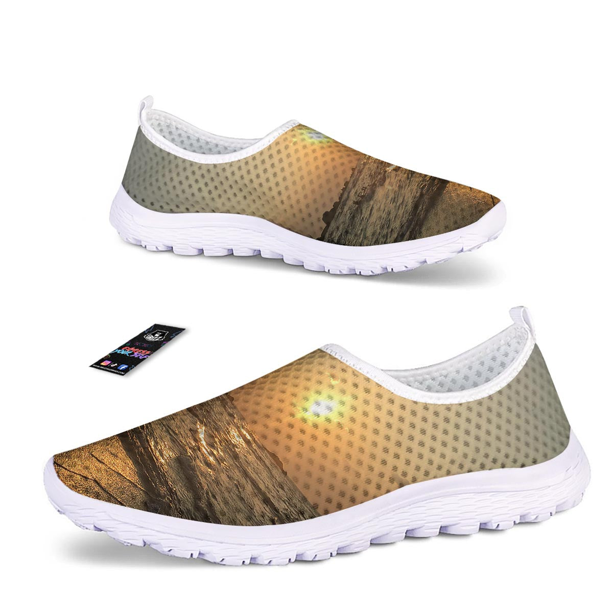 Beach Sunrise Print Nurse Shoes-grizzshop