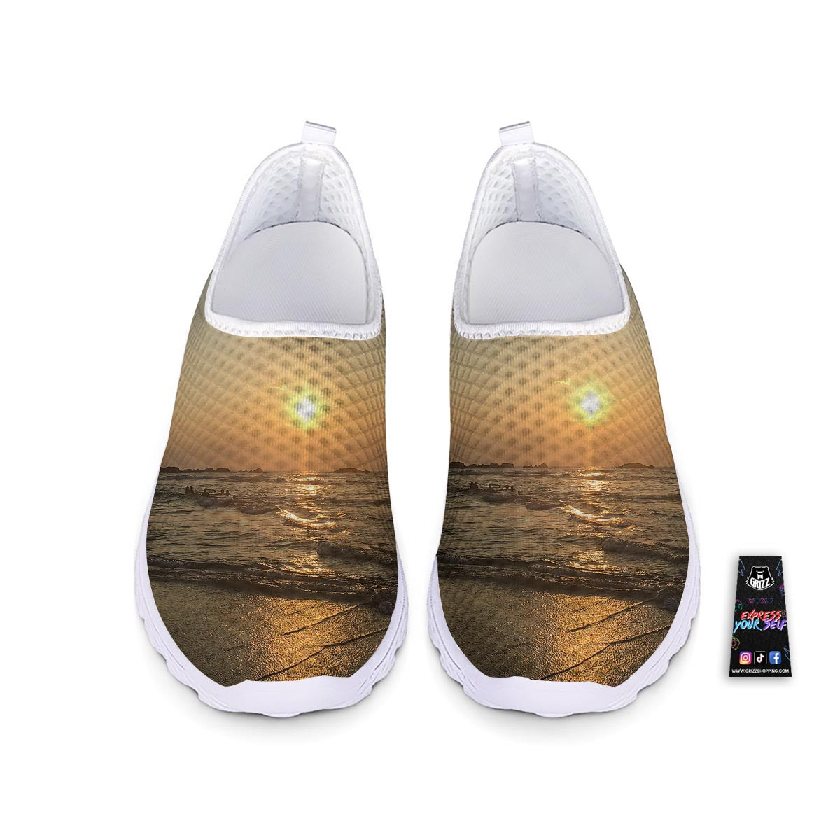 Beach Sunrise Print Nurse Shoes-grizzshop