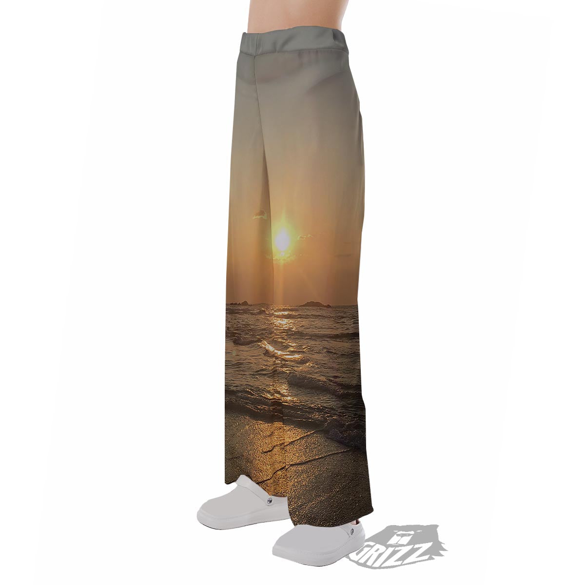 Beach Sunrise Print Pajama Pants-grizzshop