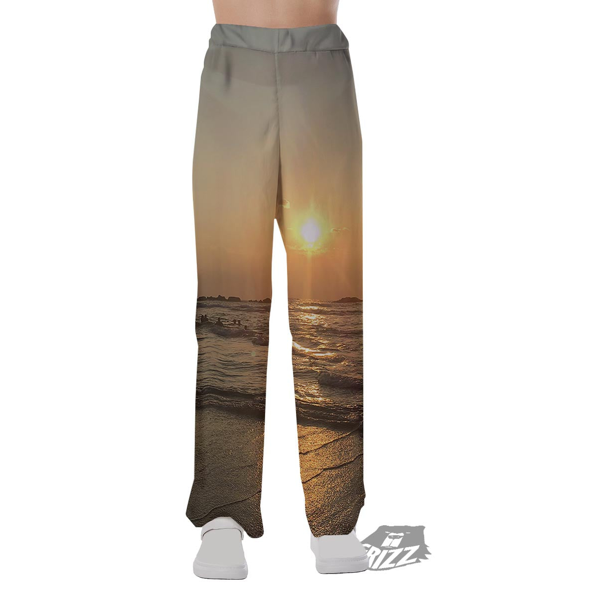 Beach Sunrise Print Pajama Pants-grizzshop
