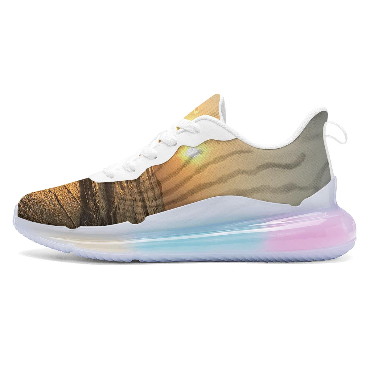 Beach Sunrise Print Running Sneakers-grizzshop