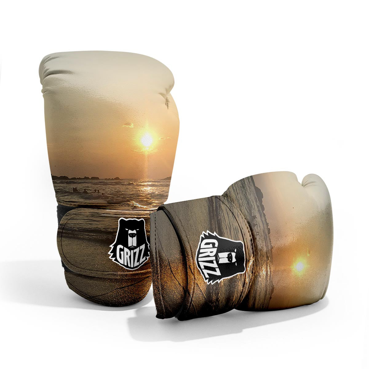 Beach Sunrise Print Pro Boxing Glove