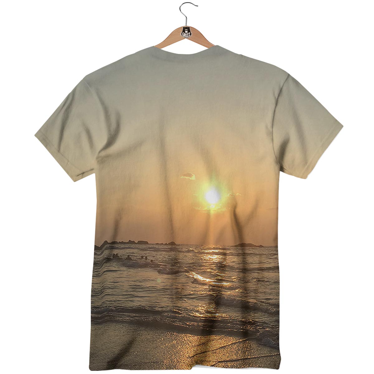 Beach Sunrise Print T-Shirt-grizzshop