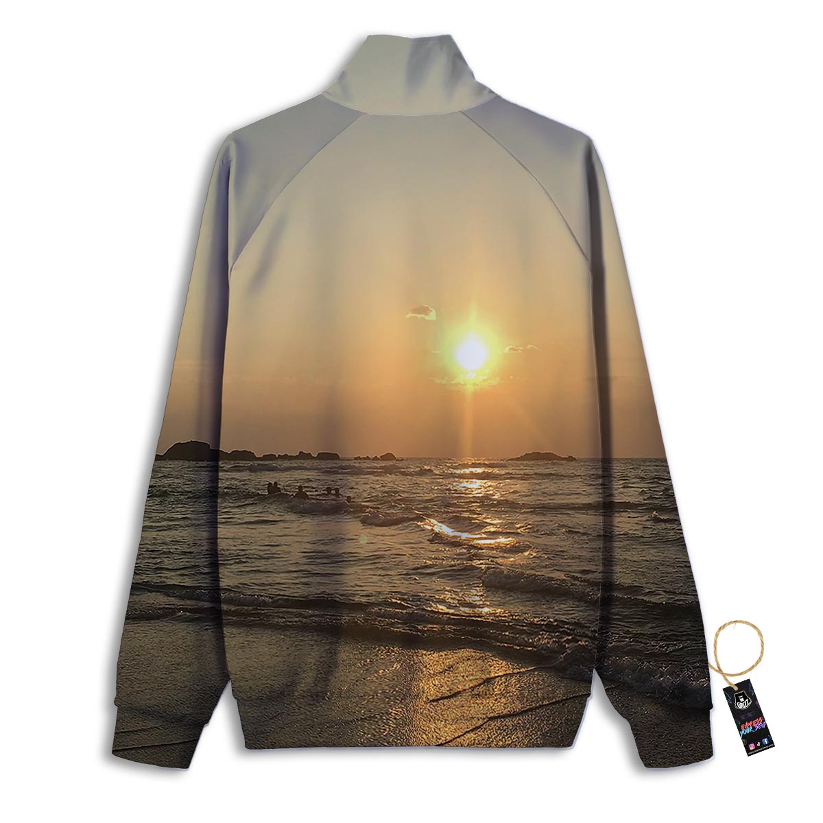 Beach Sunrise Print Track Jacket-grizzshop