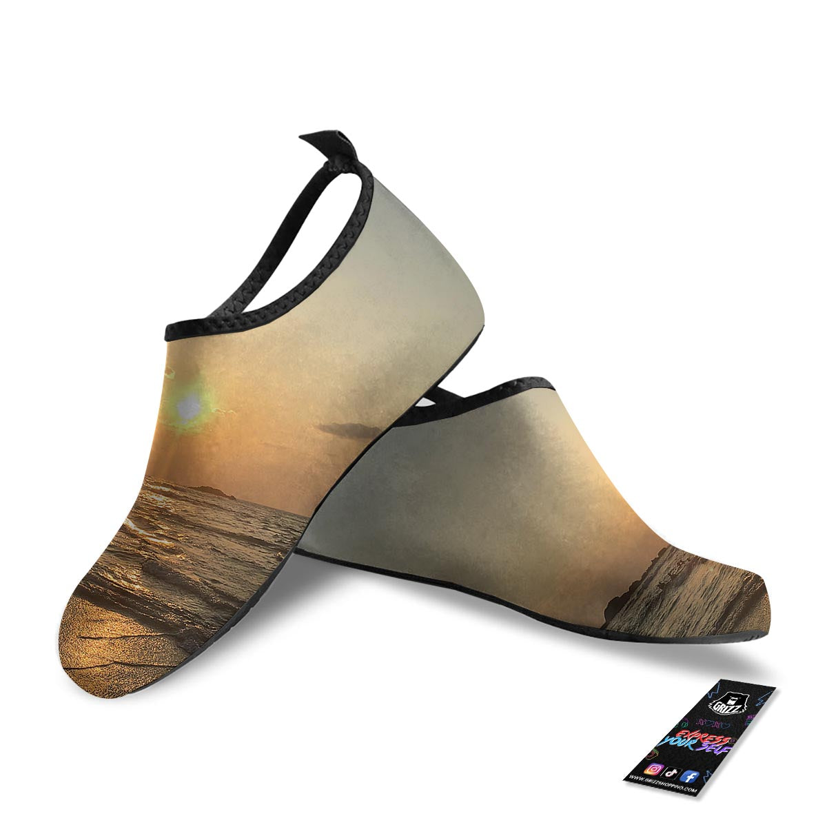 Beach Sunrise Print Water Shoes-grizzshop