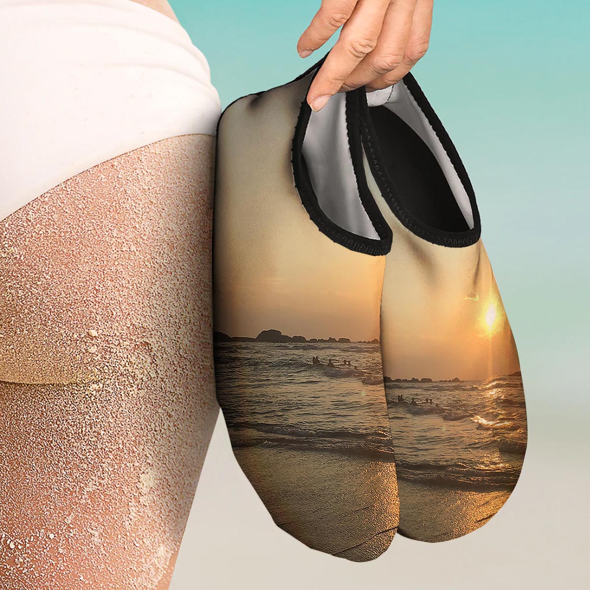 Beach Sunrise Print Water Shoes-grizzshop