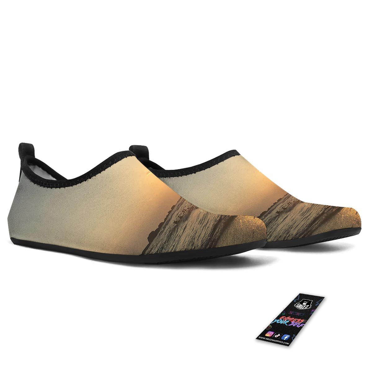Beach Sunrise Print Water Shoes-grizzshop