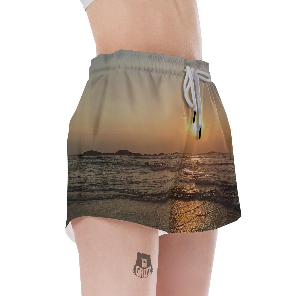 Beach Sunrise Print Women's Shorts-grizzshop