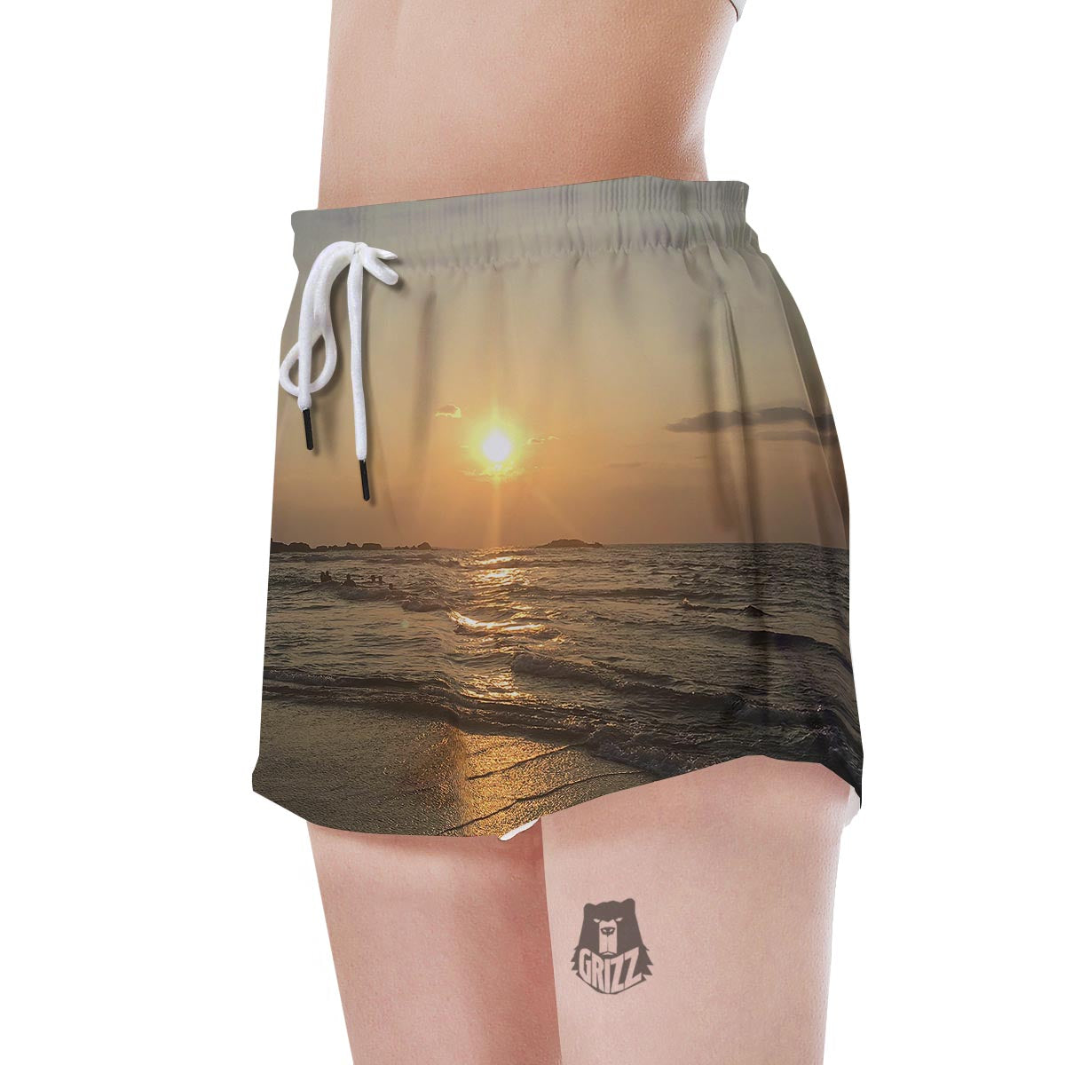 Beach Sunrise Print Women's Shorts-grizzshop