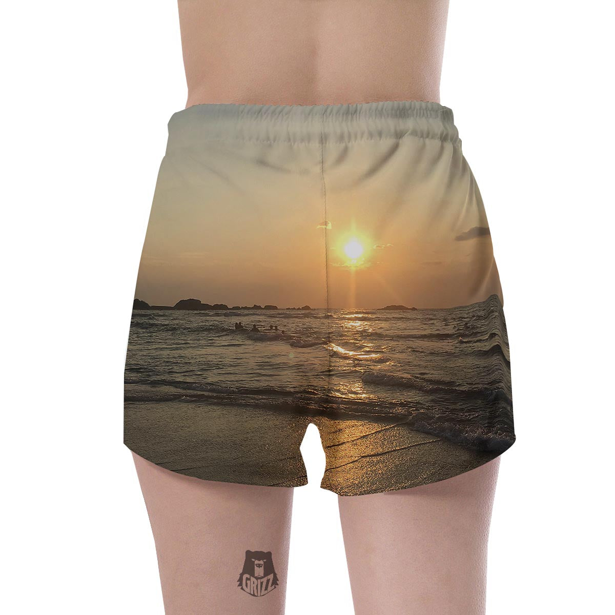 Beach Sunrise Print Women's Shorts-grizzshop