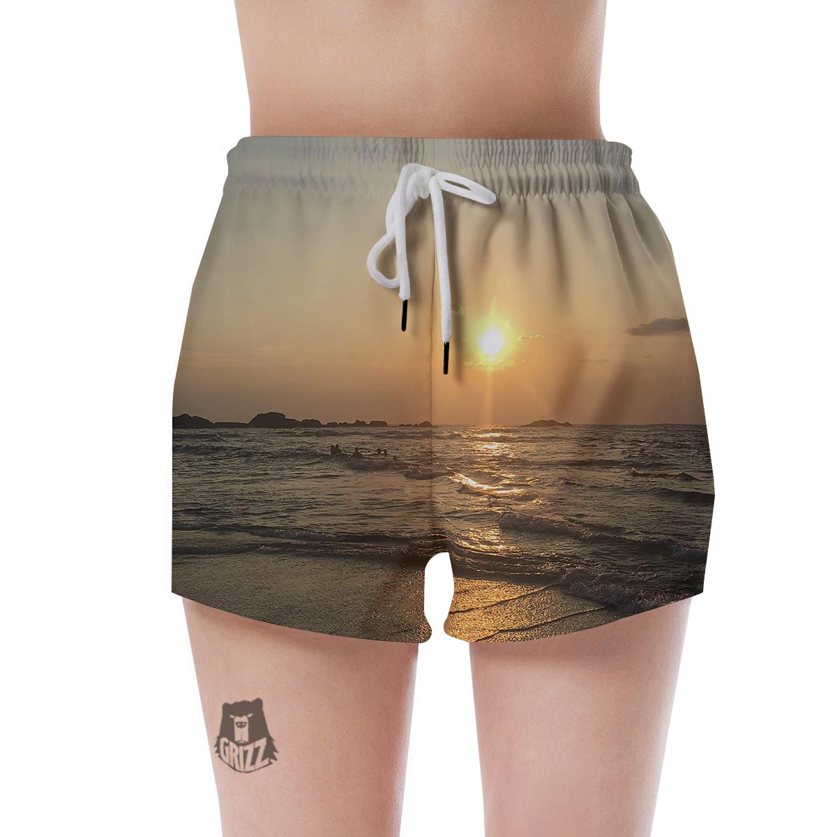 Beach Sunrise Print Women's Shorts-grizzshop