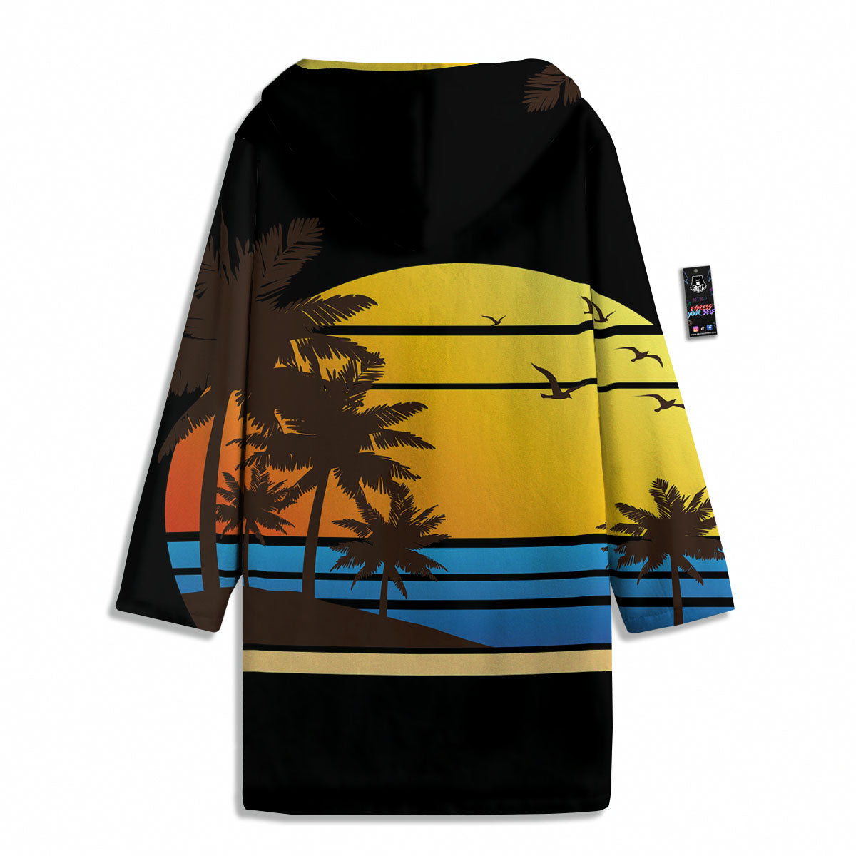 Beach Sunset Palm Tree Print Men's Windbreaker Jacket-grizzshop