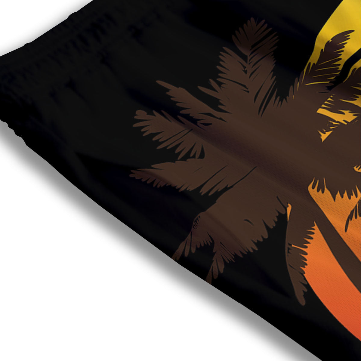 Beach Sunset Palm Tree Print Mesh Shorts