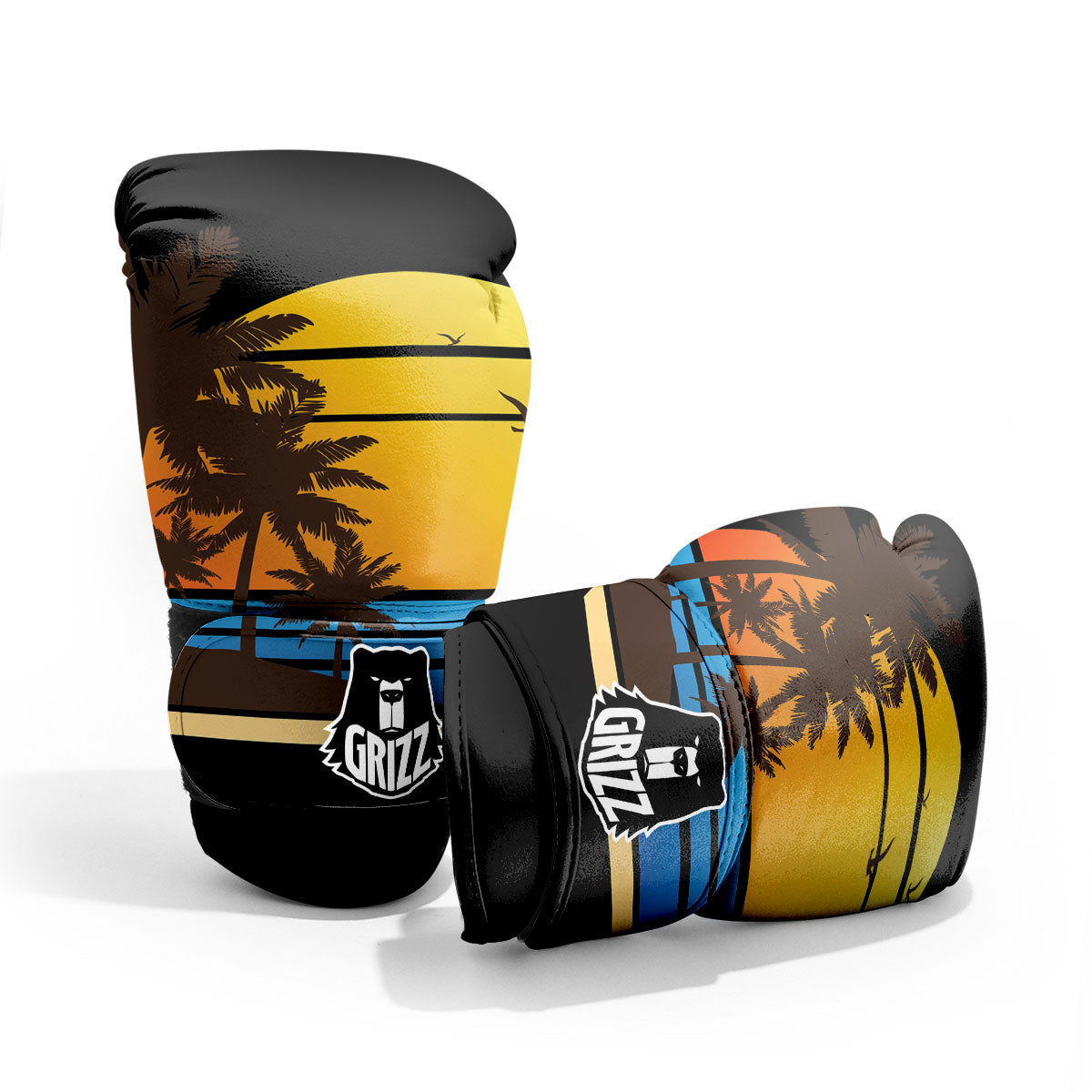 Beach Sunset Palm Tree Print Pro Boxing Glove