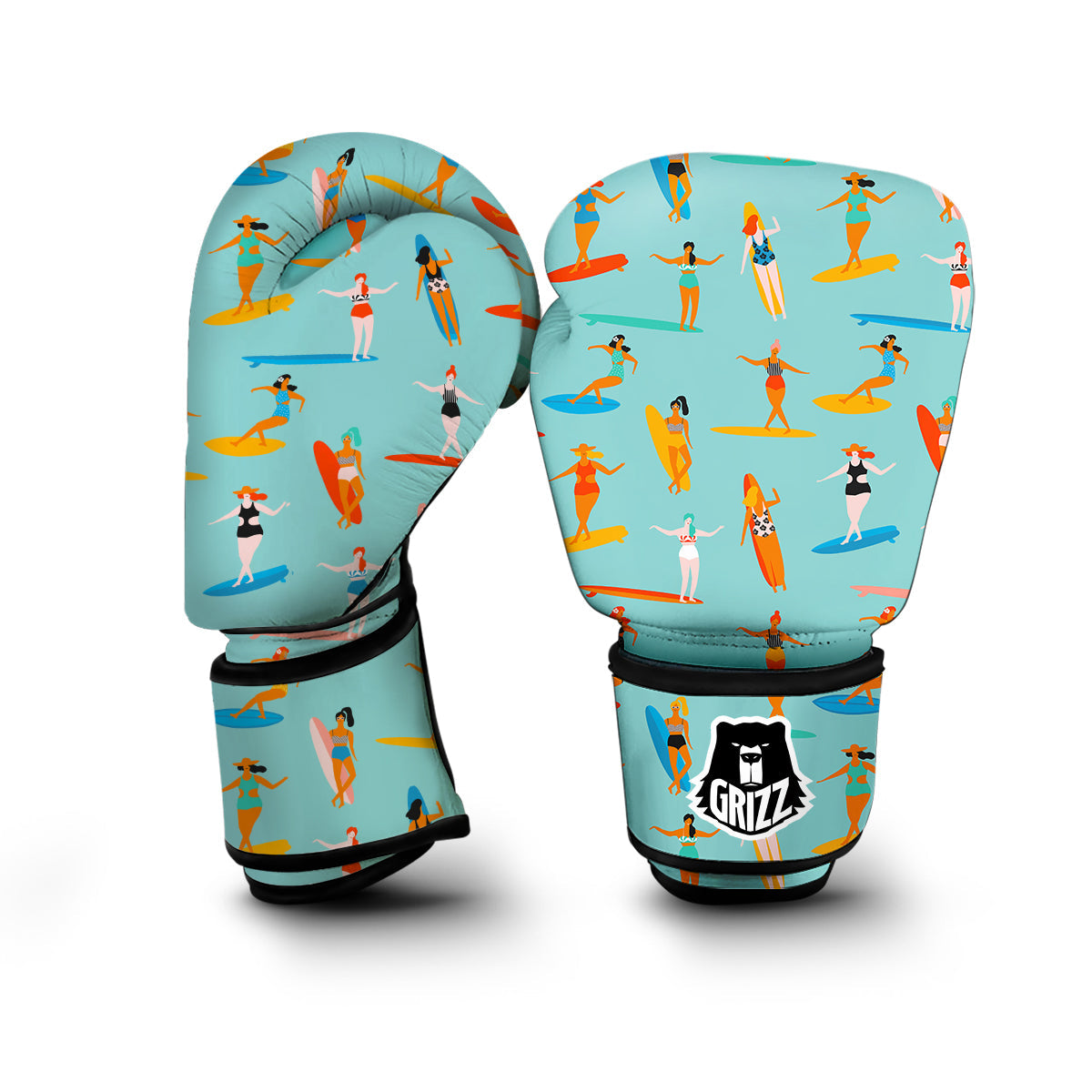 Beach Surfing Pattern Print Boxing Gloves-grizzshop