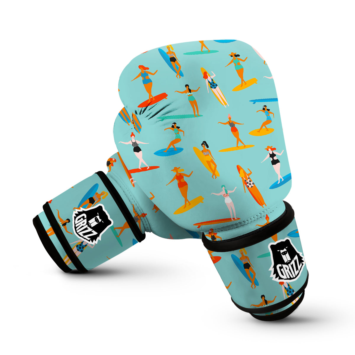 Beach Surfing Pattern Print Boxing Gloves-grizzshop