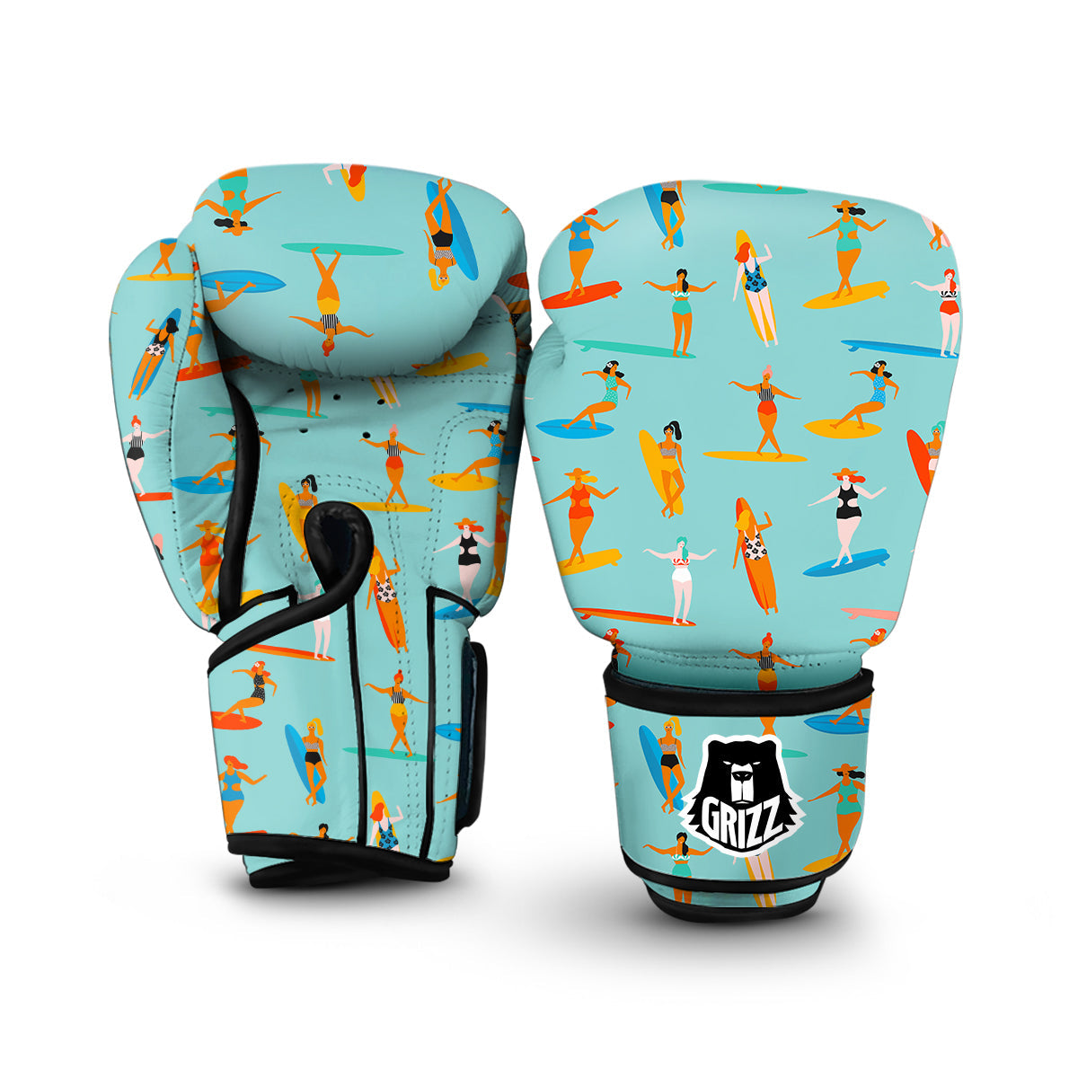 Beach Surfing Pattern Print Boxing Gloves-grizzshop