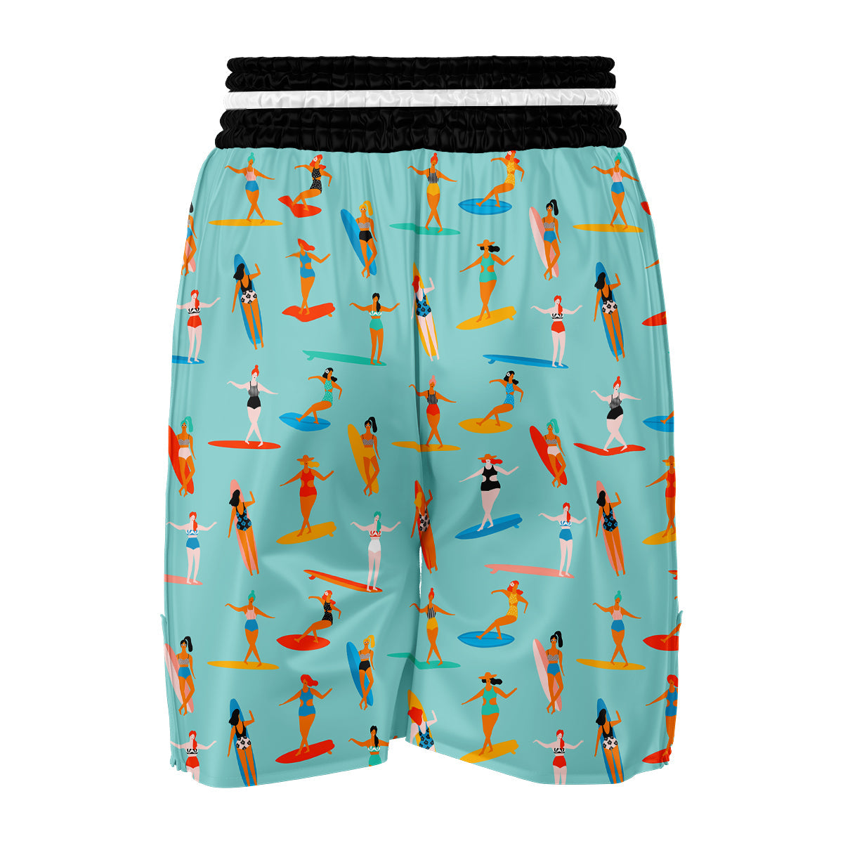 Beach Surfing Pattern Print Boxing Shorts-grizzshop