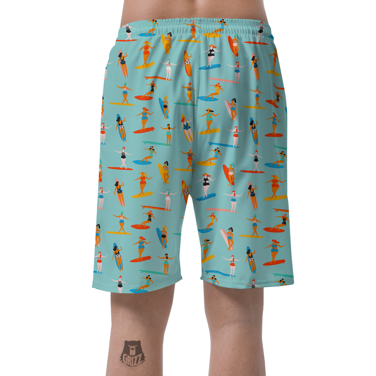 Beach Surfing Pattern Print Men's Shorts-grizzshop