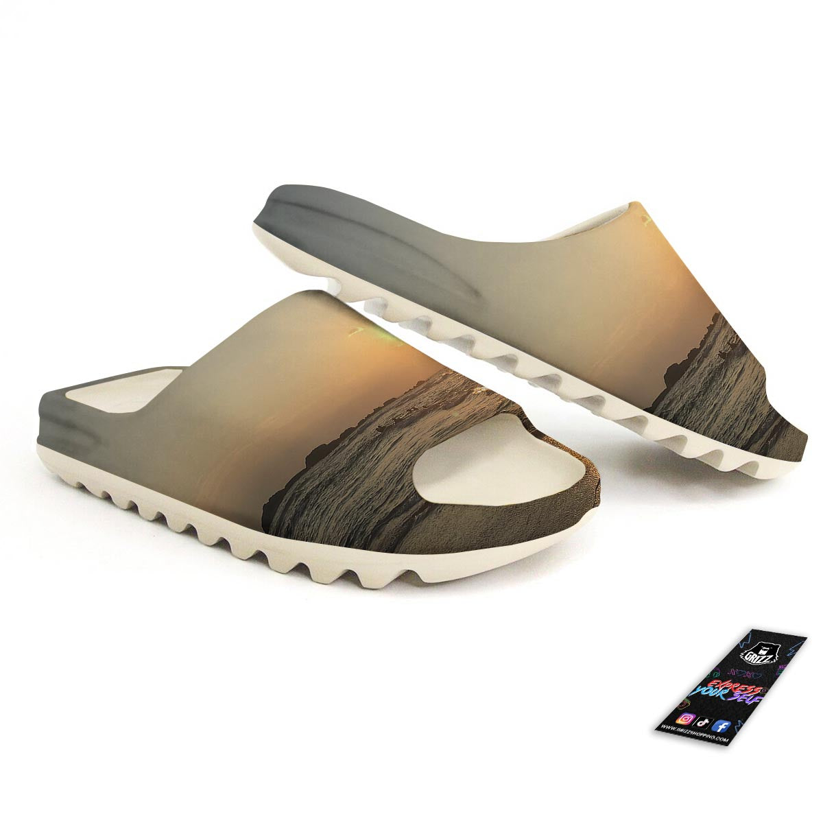 Beach Sunrise Print Sandals-grizzshop