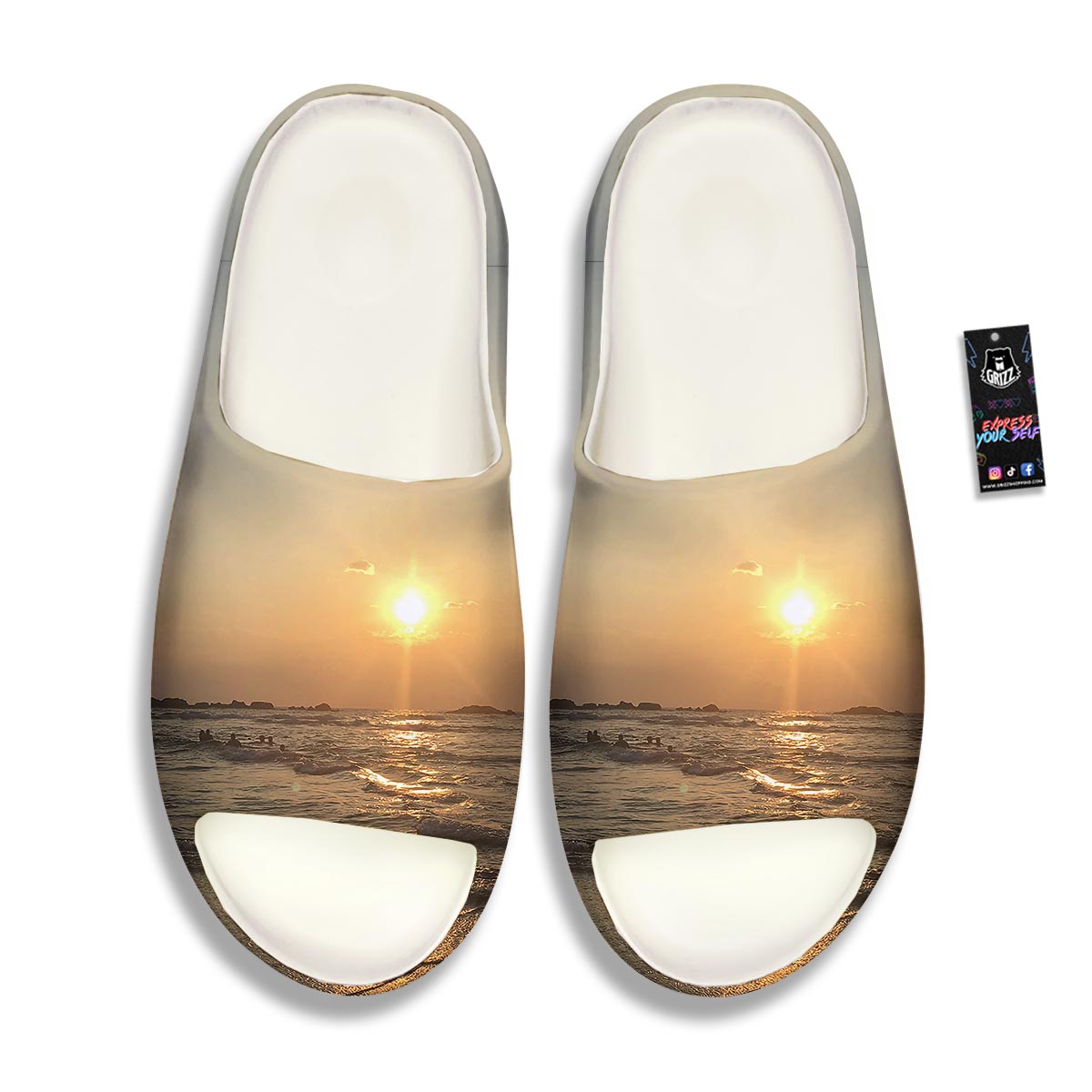 Beach Sunrise Print Sandals-grizzshop