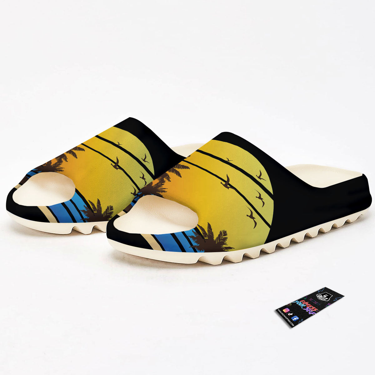 Beach Sunset Palm Tree Print Sandals-grizzshop