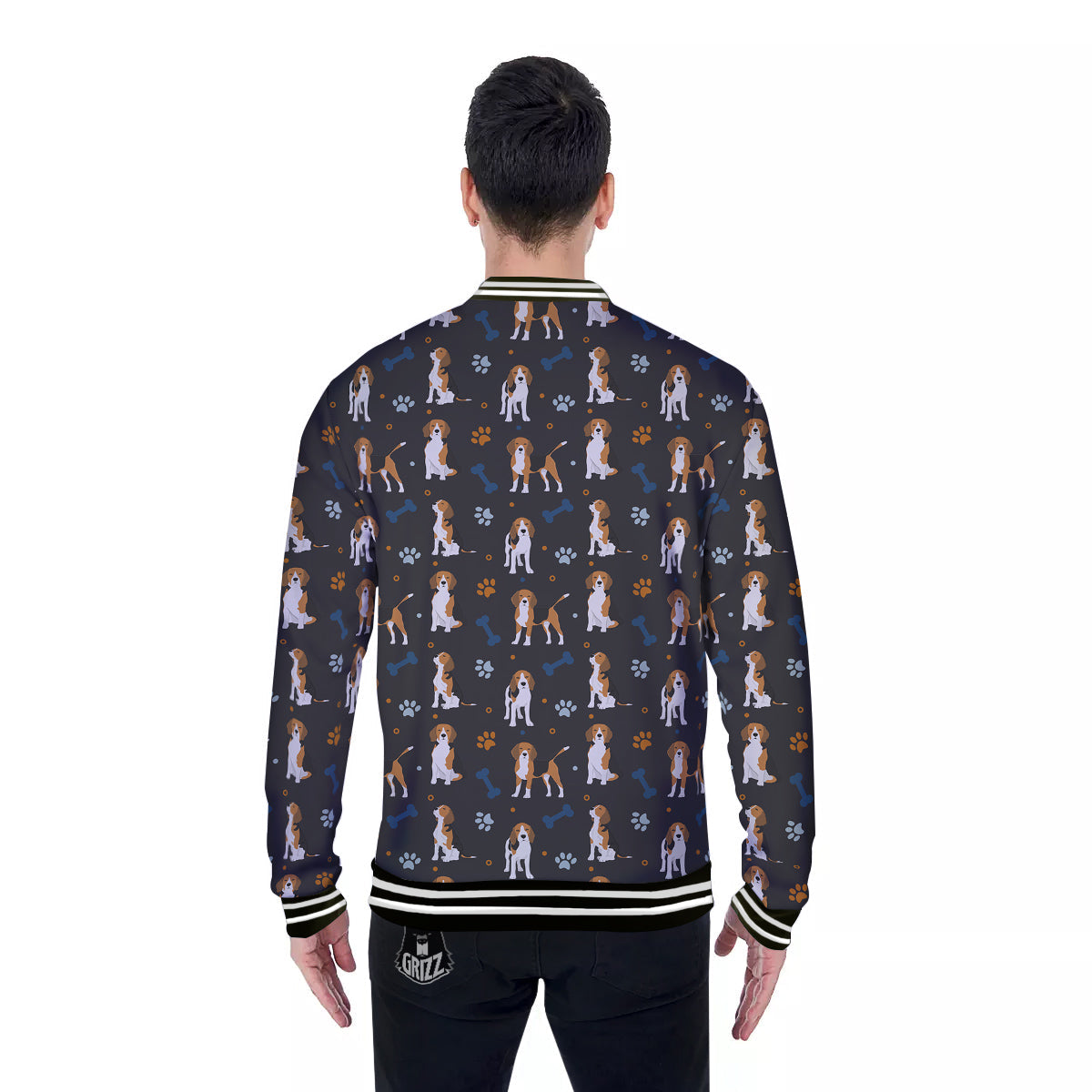 Beagle Cute Cartoon Print Pattern Baseball Jacket-grizzshop