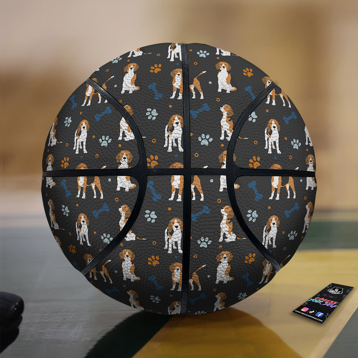 Beagle Cute Cartoon Print Pattern Basketball-grizzshop