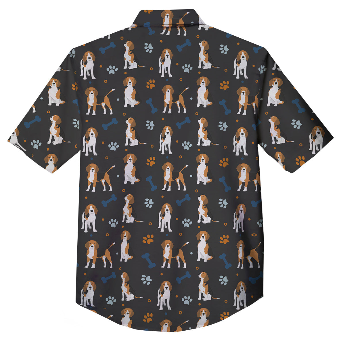 Beagle Cute Cartoon Print Pattern Button Up Shirt-grizzshop