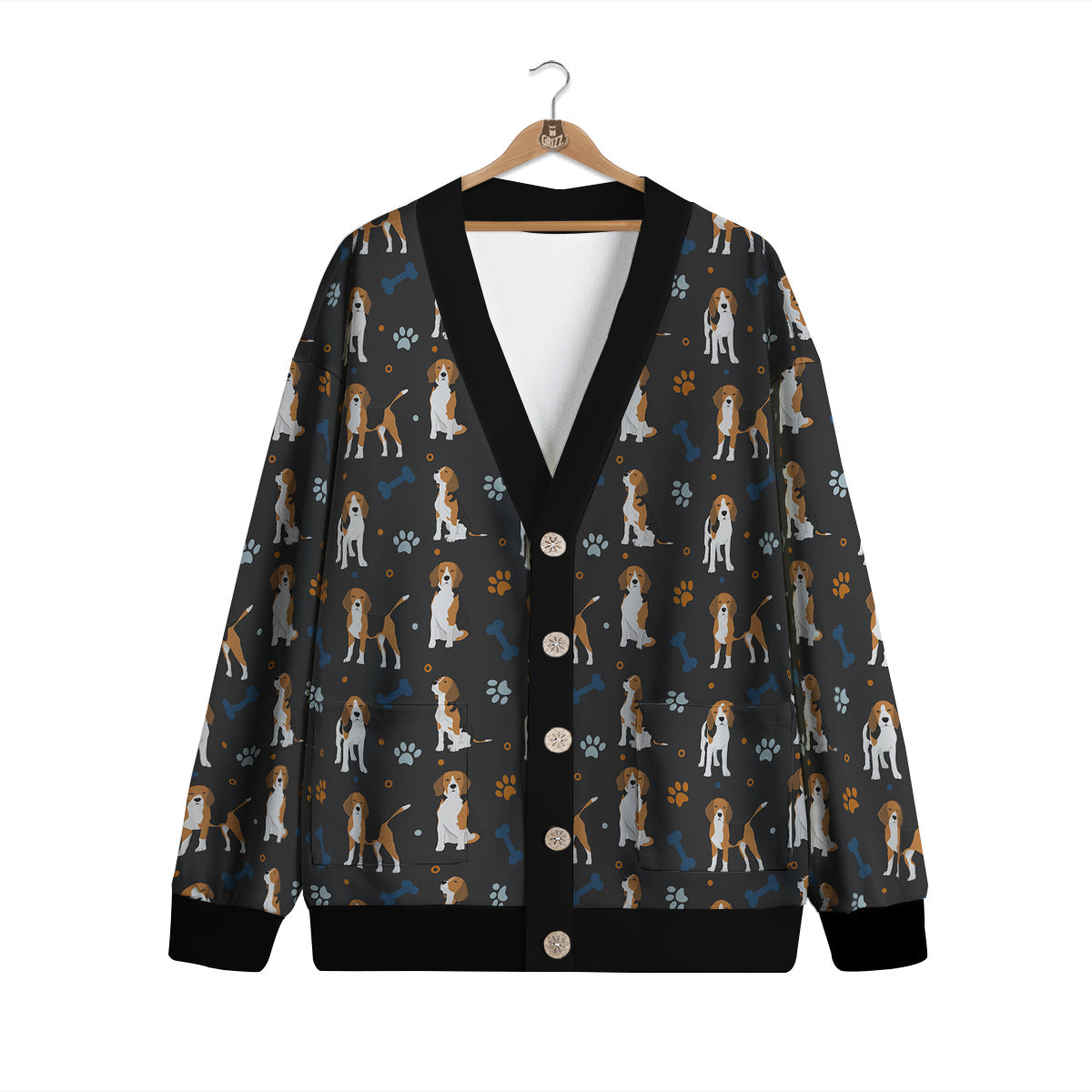 Beagle Cute Cartoon Print Pattern Cardigan-grizzshop