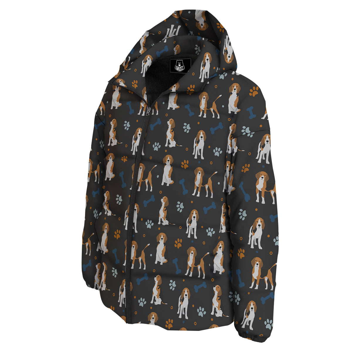 Beagle Cute Cartoon Print Pattern Down Jacket-grizzshop