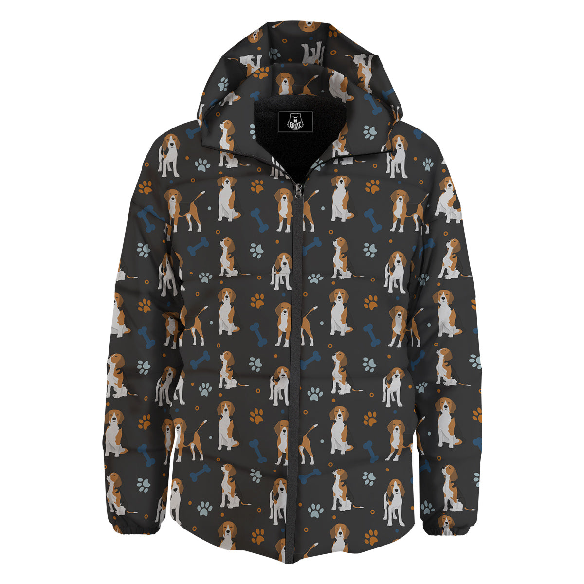Beagle Cute Cartoon Print Pattern Down Jacket-grizzshop