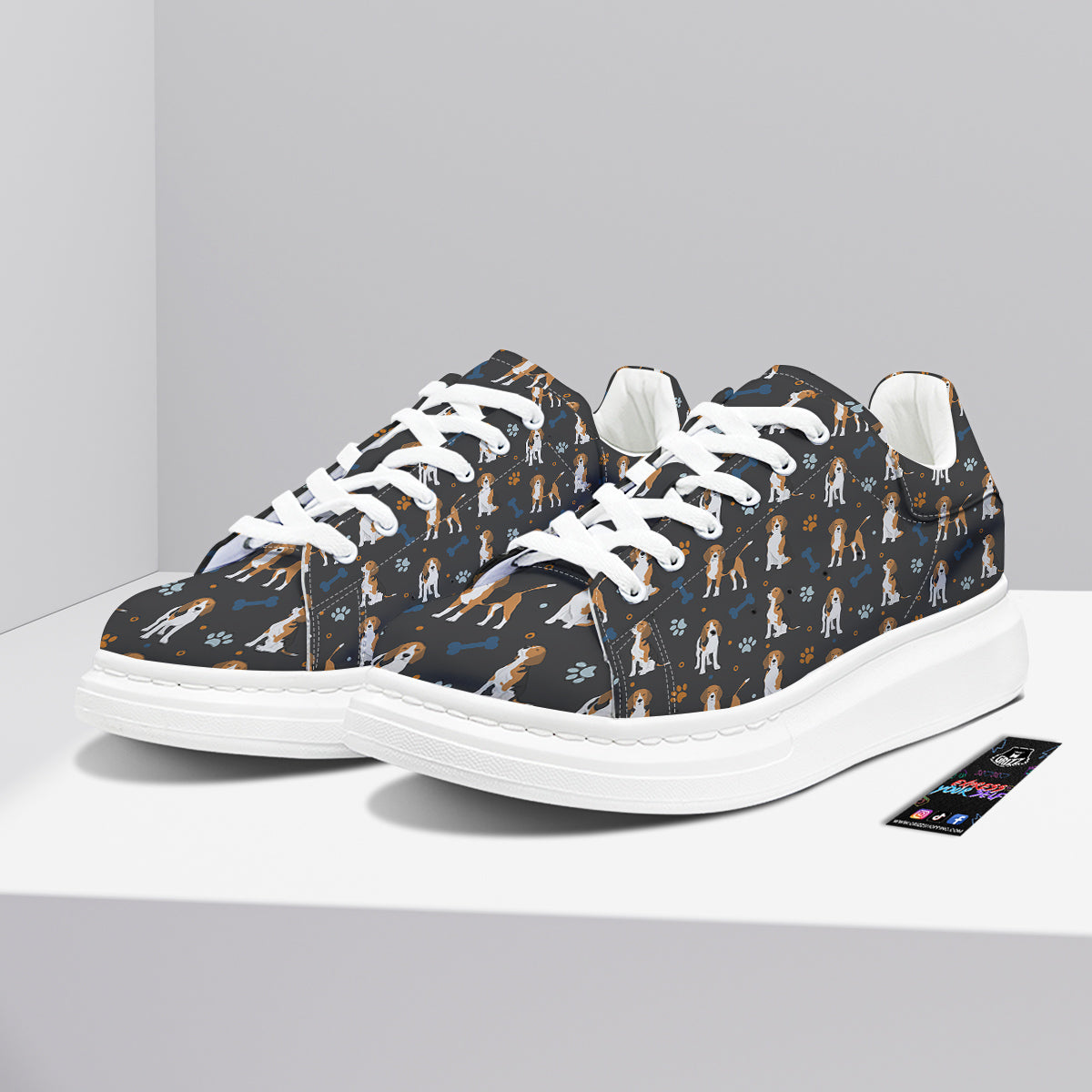 Beagle Cute Cartoon Print Pattern Platform Shoes-grizzshop