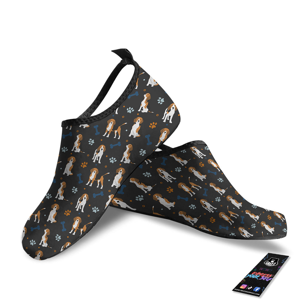Beagle Cute Cartoon Print Pattern Water Shoes-grizzshop