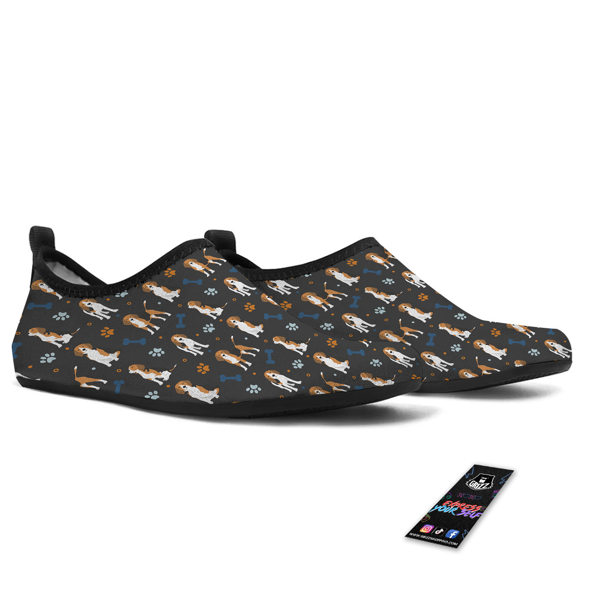 Beagle Cute Cartoon Print Pattern Water Shoes-grizzshop