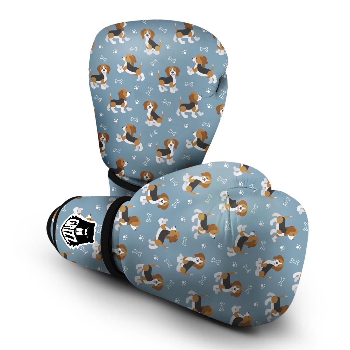 Beagle Paw Dog Bone Pattern Print Boxing Gloves-grizzshop