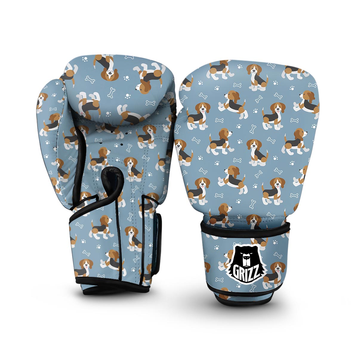 Beagle Paw Dog Bone Pattern Print Boxing Gloves-grizzshop