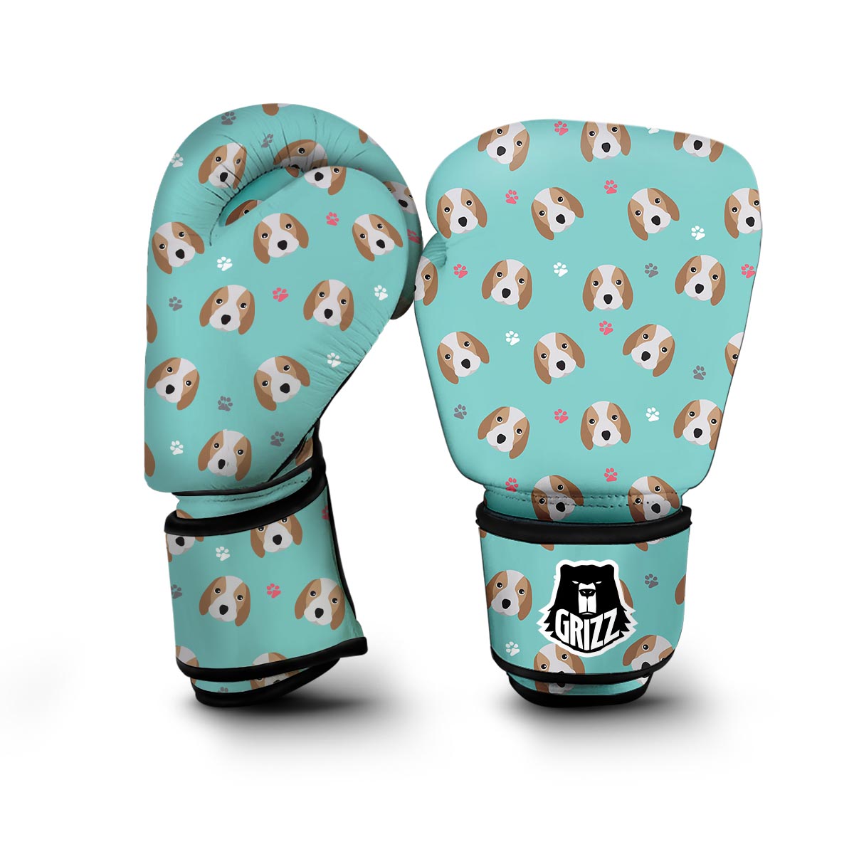 Beagle Paw Pattern Print Boxing Gloves-grizzshop