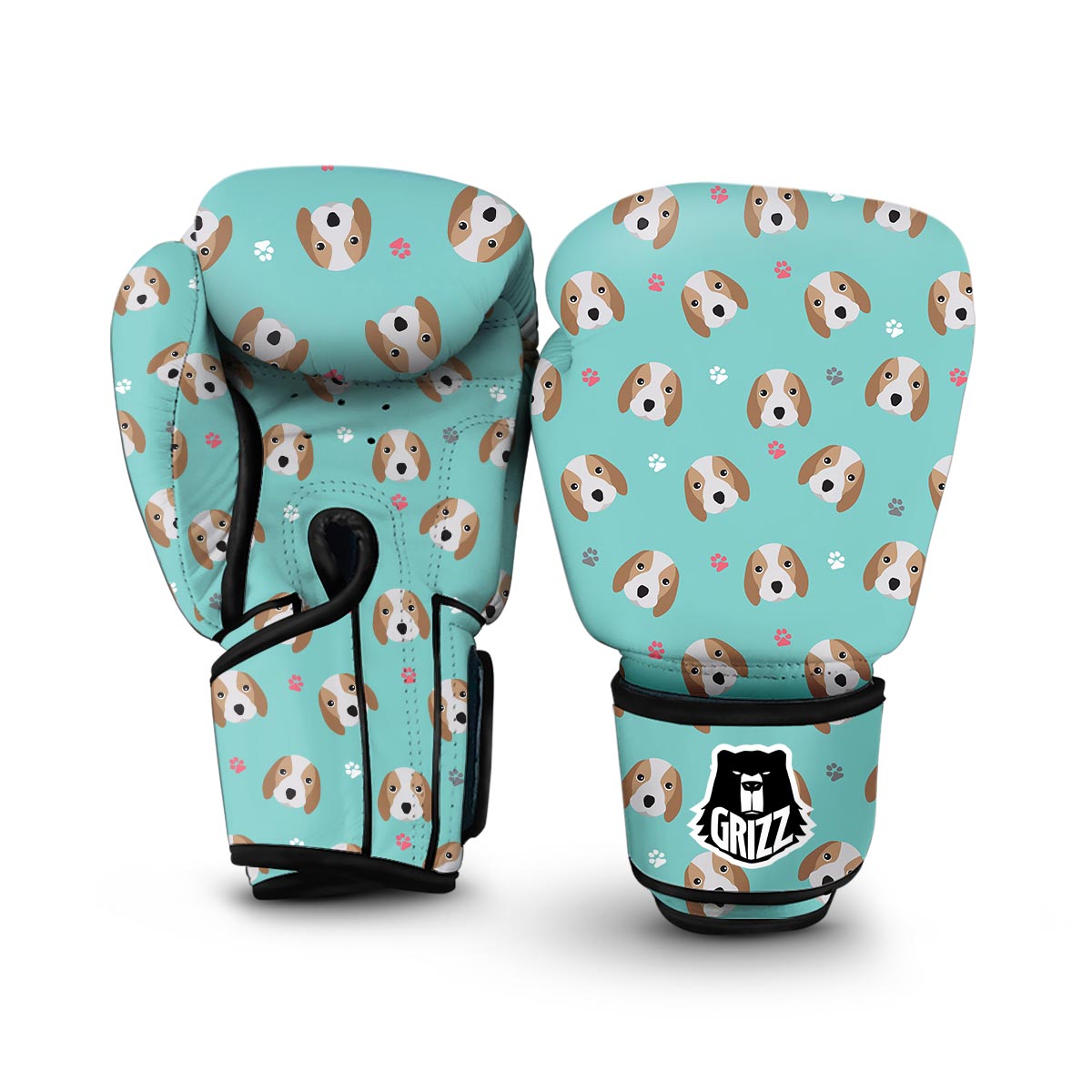 Beagle Paw Pattern Print Boxing Gloves-grizzshop