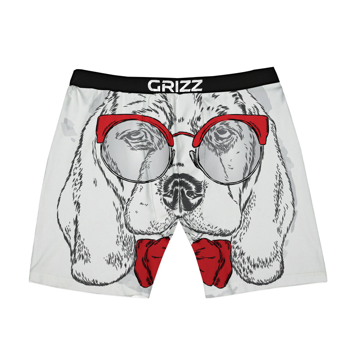 Beagle With Glasses Hipster Print Boxer Briefs-grizzshop