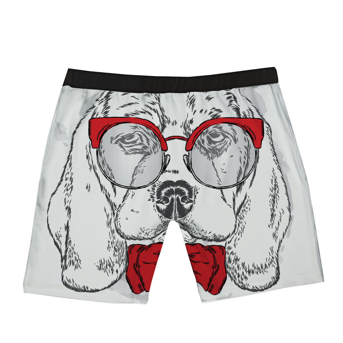 Beagle With Glasses Hipster Print Boxer Briefs-grizzshop