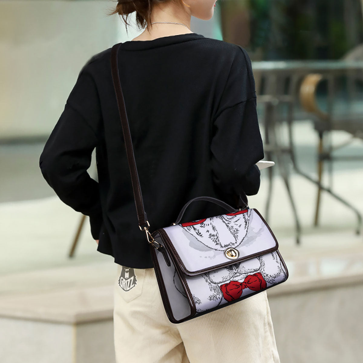 Beagle With Glasses Hipster Print Women's Satchel Bag