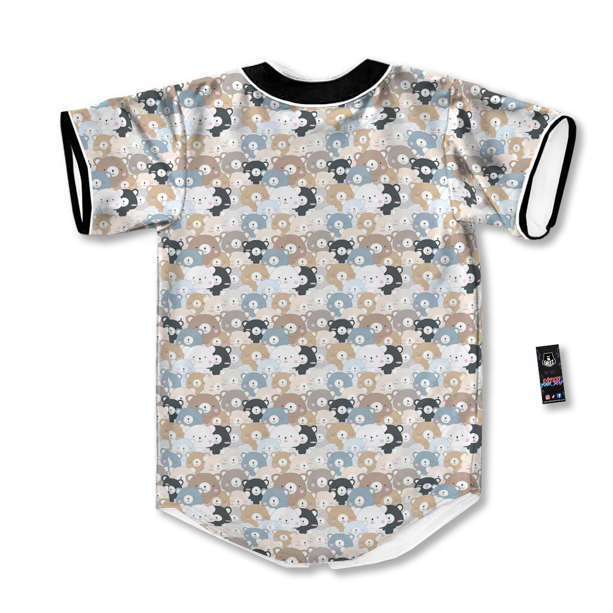 Bear Cute Print Pattern Baseball Jersey-grizzshop