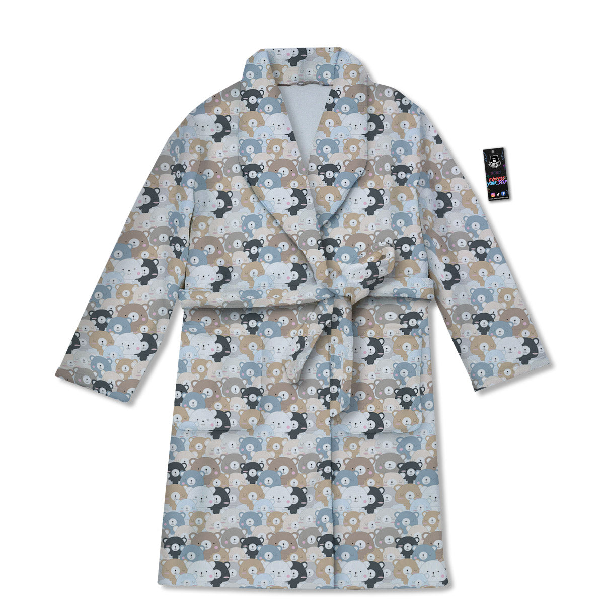 Bear Cute Print Pattern Bathrobe-grizzshop